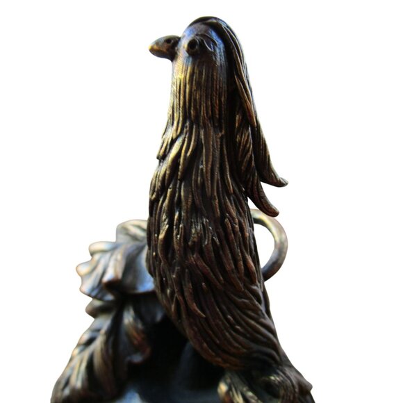 Antique Intricate Bronze Pheasant Bird On Apple With Ladybug Table Bell EUC - Picture 14 of 16